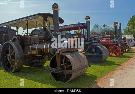 Stithians, UK. 15th July, 2013. Old Classic Steam Rollers on display at the show at the Stithians show, Cornwall's biggest one day show. Credit:  Bob Sharples/Alamy Live News Stock Photo