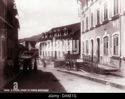 A Street in St Pierre, Martinique, 1898, by J. Murray Jordan Stock Photo