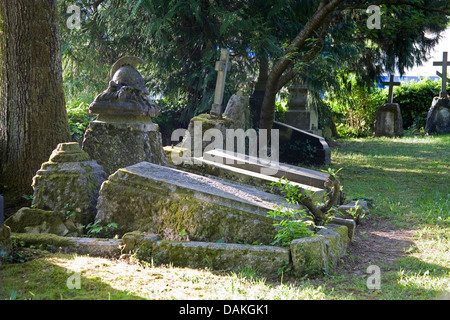 old graves of honor on a cemetery, Germany, Baden-Wuerttemberg, Baden-Baden Stock Photo