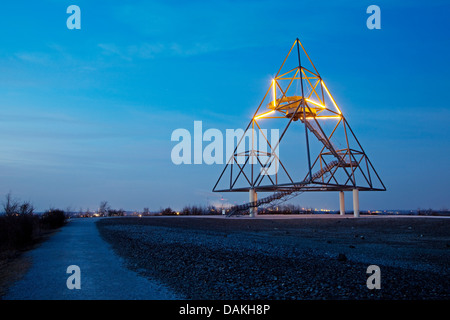 Tetraeder in Bottrop at sunset, Germany, North Rhine-Westphalia, Ruhr Area, Bottrop Stock Photo