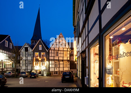 old city of Hattingen with Sankt Georg church, Germany, North Rhine-Westphalia, Ruhr Area, Hattingen Stock Photo