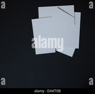 Pile of blank white business cards Stock Photo