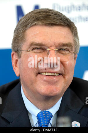 DOSB President Thomas Bach speaks during a press conference in Munich, Germany, 26 May 2011. The winning bid for the Olympic Winter Games 2018 will be announced on 6 July 2011. Photo: ANDREAS GEBERT Stock Photo