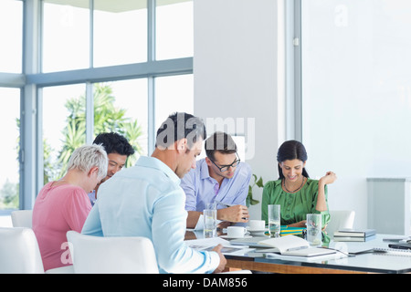 Business people working in meeting Stock Photo
