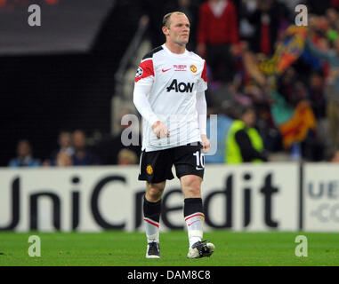 Manchester United's Wayne Rooney during the UEFA Champions League final between FC Barcelona and Manchester United at the Wembley Stadium, London, Britain, 28 May 2011. Photo: Soeren Stache Stock Photo