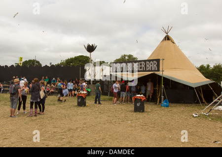 Dirty Burger food stall at the Glastonbury Festival 2013. Somerset, England, United Kingdom. Stock Photo