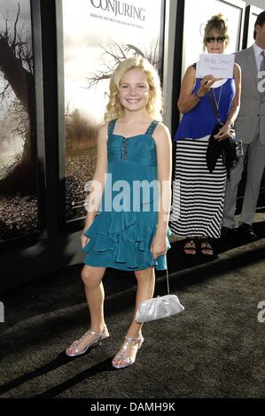 Kyla Deaver at arrivals for THE CONJURING Premiere, Cinerama Dome at The Arclight Hollywood, Los Angeles, CA July 15, 2013. Photo By: Michael Germana/Everett Collection Stock Photo