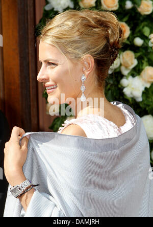Princess Tatiana of Greece arrives for the religious wedding of Princess Nathalie of Sayn-Wittgenstein-Berleburg and Alexander Johannsmann at the Evangelical Church of the castle in Bad Berleburg, Germany, 18 June 2011. The couple had a civil marriage on May 27th, 2010. Photo: Patrick van Katwijk Stock Photo