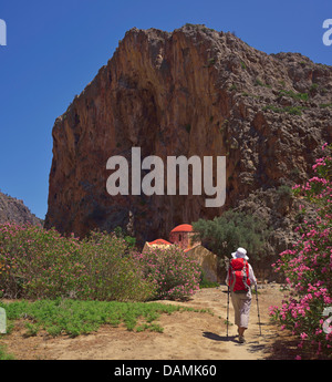 Church in the canyon of Agio Farago, Greece, Crete Stock Photo