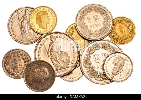 Swiss coins Stock Photo