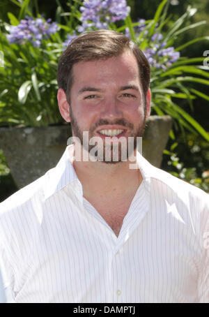 Hereditary Grand Duke Guillaume of Luxembourg poses for the media at Chateau de Berg in Colmar-Berg, 27 June 2011. Photo: Albert Nieboer NETHERLANDS OUT Stock Photo