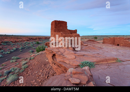 USA, Arizona, Flagstaff, Wupatki National Monument, Prehistoric ruins of Wukoki Pueblo dwellings Stock Photo