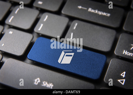 Education key with Book icon on laptop keyboard. Included clipping path, so you can easily edit it. Stock Photo