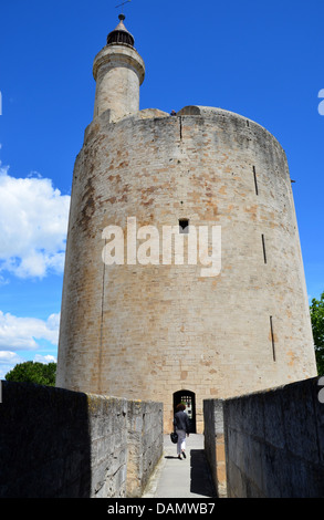 Aigues-Mortes is a French commune in the Gard department in the Occitanie region of southern France. Stock Photo