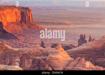 USA, Arizona, View over Monument Valley from the top of Hunt's Mesa Stock Photo