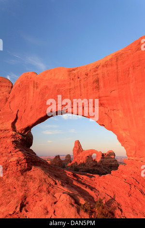 USA, Utah, Moab, Arches National Park, Turret Arch from North Window Stock Photo