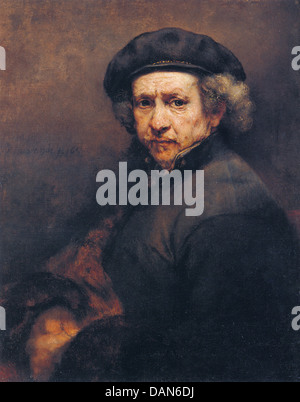 REMBRANDT (1606-1669) self portrait of the Dutch painter in 1659 Stock Photo