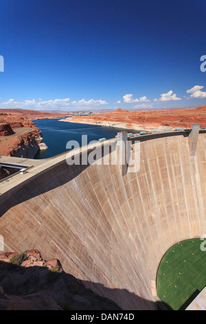 USA, Arizona, Page, Lake Powell and Glen Canyon Dam Stock Photo