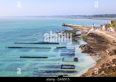 oyster farming in Cancale, Brittany, France Stock Photo