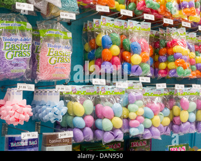 Traditional Easter Decorations Display, Party City, NYC Stock Photo