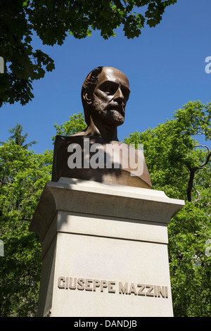 Giuseppe Mazzini, Italian Politician Activist, Statue in Central Park, NYC,USA Stock Photo