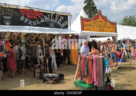 Stalls at Summer Magic Live music festival, Stoke Park, Guildford, Surrey, England, Great Britain, United Kingdom, UK, Europe Stock Photo