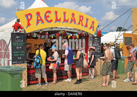 Food stall, Summer Magic Live music festival, Stoke Park, Guildford, Surrey, England, Great Britain, United Kingdom, UK, Europe Stock Photo