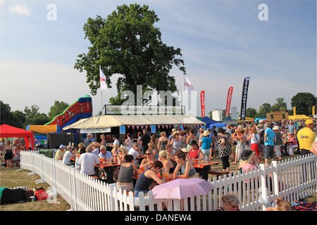 Pimm's Bar, Summer Magic Live music festival, Stoke Park, Guildford, Surrey, England, Great Britain, United Kingdom, UK, Europe Stock Photo