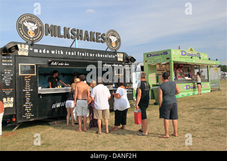 Food stalls, Summer Magic Live music festival, Stoke Park, Guildford, Surrey, England, Great Britain, United Kingdom, UK, Europe Stock Photo