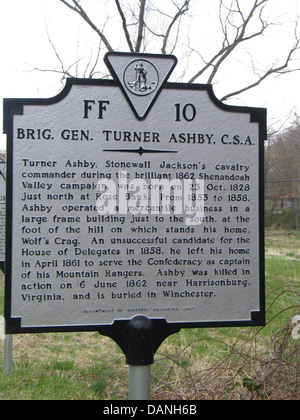 BRIG. GEN. TURNER ASHBY, C.S.A.  Turner Ashby, Stonewall Jackson's cavalry commander during the brilliant 1862 Shenandoah Valley Stock Photo