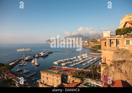 The bay at Sorrento in beautiful evening sunlight. Stock Photo