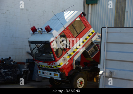 Fire engine being repaired Stock Photo - Alamy