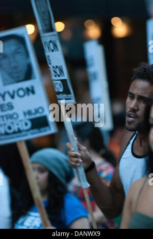 Los Angeles, California, USA. 16th July, 2013. Protesters march through downtown Los Angeles to speak out against George Zimmerman verdict, Los Angeles, CA, USA Credit:  Ross Way/Alamy Live News Stock Photo