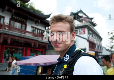 German swimmer Paul Biedermann is seen during a visit of the Yu Garden prior the 2011 FINA World Swimming Championships in Shanghai, China, 18 July 2011. Photo: Bernd Thissen dpa Stock Photo