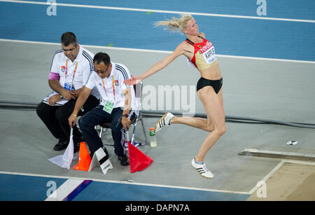 Bianca Kappler from Germany competes in the Women's Long Jump qualification of 13th IAAF World Championships in Athletics, in Daegu, Republic of Korea, 27 August 2011. Photo: Bernd Thissen dpa  +++(c) dpa - Bildfunk+++ Stock Photo