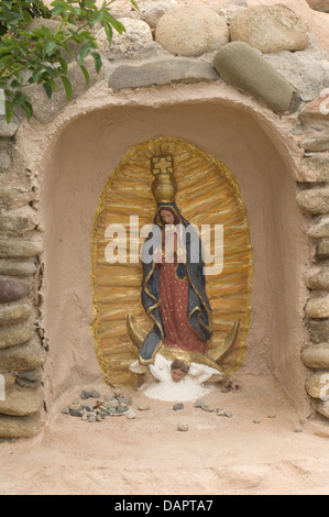 Our Lady of Guadalupe statue, St Francis of Assisi church, Ranchos de Taos, NM. Digital photograph Stock Photo