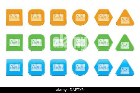 set of analytics icons of different shape Stock Photo