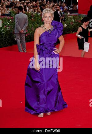 Director Angela Ismailos arrives at the premiere of 'The Ides Of March' during the 68th Venice International Film Festival at Palazzo de Cinema in Venice, Italy, 31 August 2011. Photo: Hubert Boesl Stock Photo