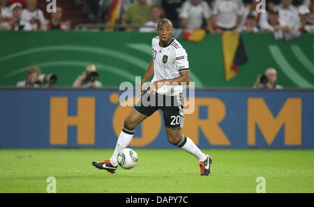 Germany's Jerome Boateng controls the ball during the EURO 2012 group A qualifier match Germany vs Austria at Arena Auf Schalke in Gelsenkirchen, Germany, 02 September 2011. Foto: Rolf Vennenbernd dpa Stock Photo