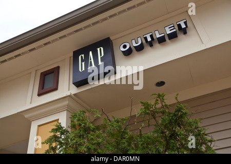 A GAP Outlet store is pictured at the Settlers' Green Outlet Village in North Conway, New Hampshire Stock Photo