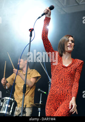 French singer Yelle (Julie Bude) performs at the Berlin Festival 2011 of the Berlin Music Week at the former Tempelhof airport in Berlin, Germany, 09 September 2011. 77 bands will perform at the two-day festival. Photo: Britta Pedersen Stock Photo