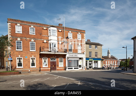 Great Britain England Essex Braintree Town Centre Great Square Constitutional Club Shops and Town Hall Stock Photo