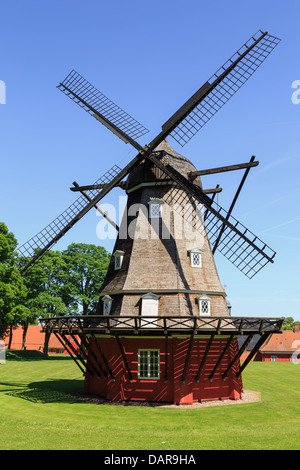Dutch type windmill 1847 on King's Bastion in the Kastellet or Frederikshavn Citadel. Copenhagen, Zealand, Denmark