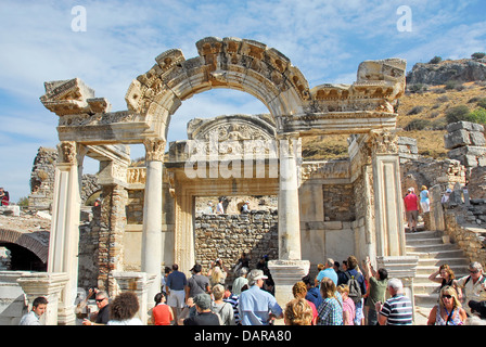 The Temple of Hadrian at the Archaeological site of Ephesus, Izmir Province, Turkey Stock Photo