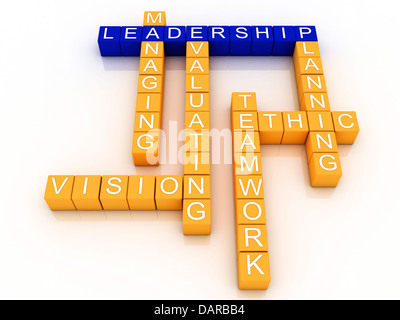3d Leadership in word cloud Stock Photo