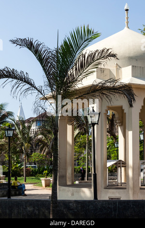 Africa, Tanzania, Zanzibar, Stone Town. Gazebo in Forodhani Gardens. Stock Photo