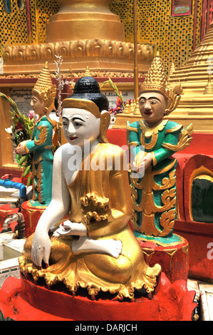 Su Taung Pyi golden pagoda temple Mandalay hill Stock Photo