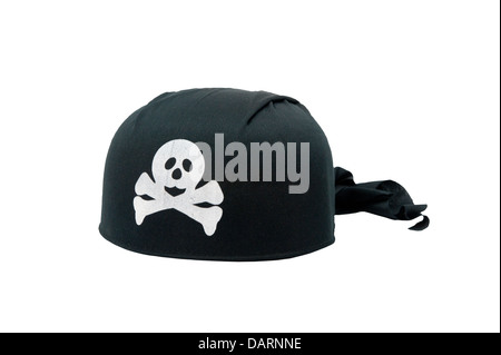 A black pirate hat on a white background Stock Photo