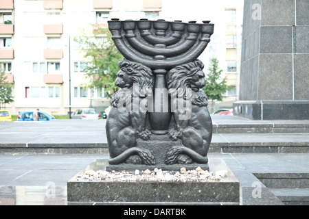 Monument to the Ghetto Heroes in Warsaw, Poland Stock Photo