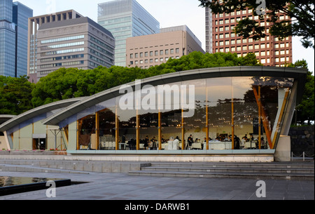 wedding Party at Wadakura Fountain Park Restaurant Stock Photo
